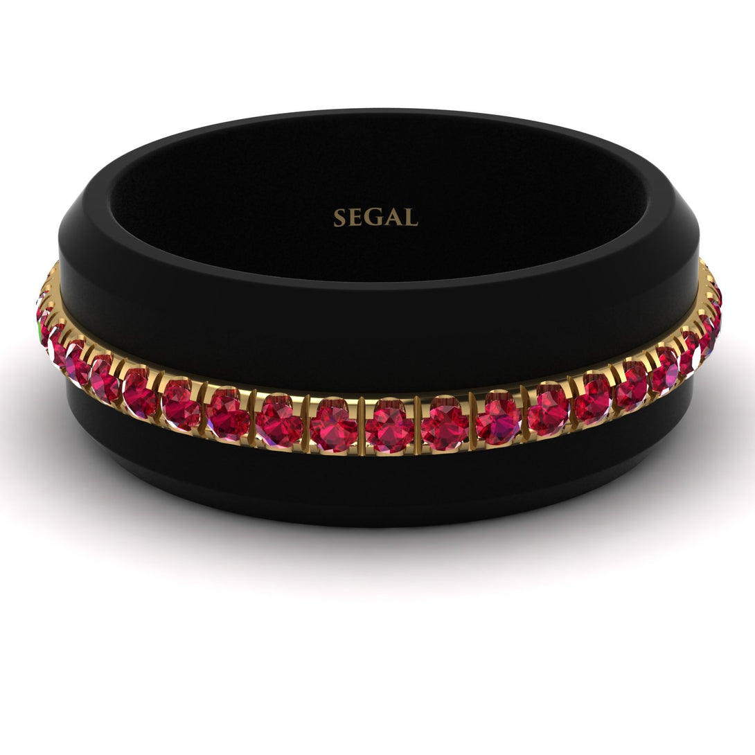 Elegant Men's Ruby Black Ring - Jayden No. 7